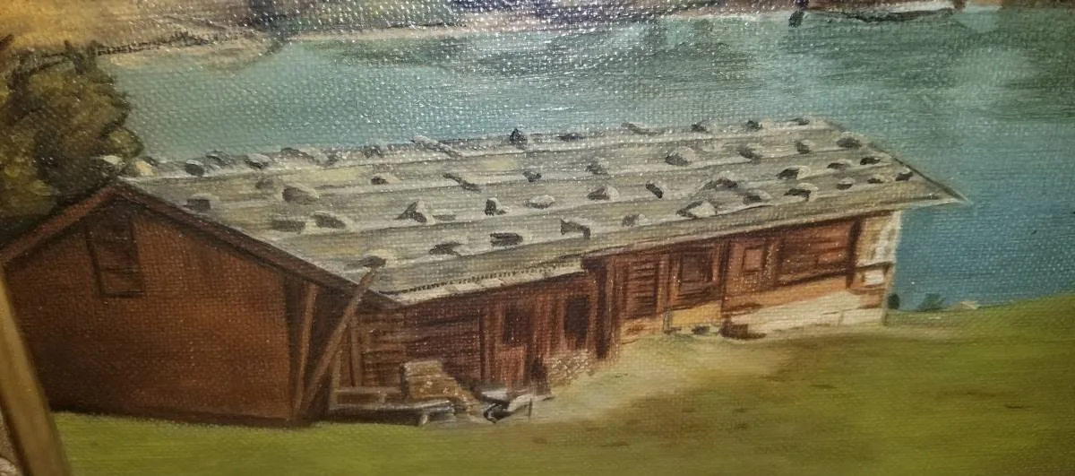 Alpine Glacier Oil Painting Signed F. Wreglesworth 20x30 c.1950s image indicator(7)