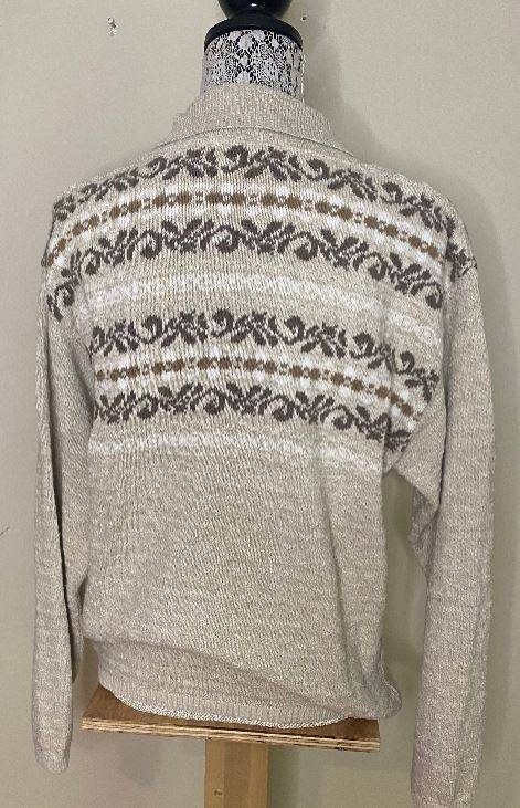 Cottage Cove Winter Beige Full Zip Women’s Cardigan Large - photo 3