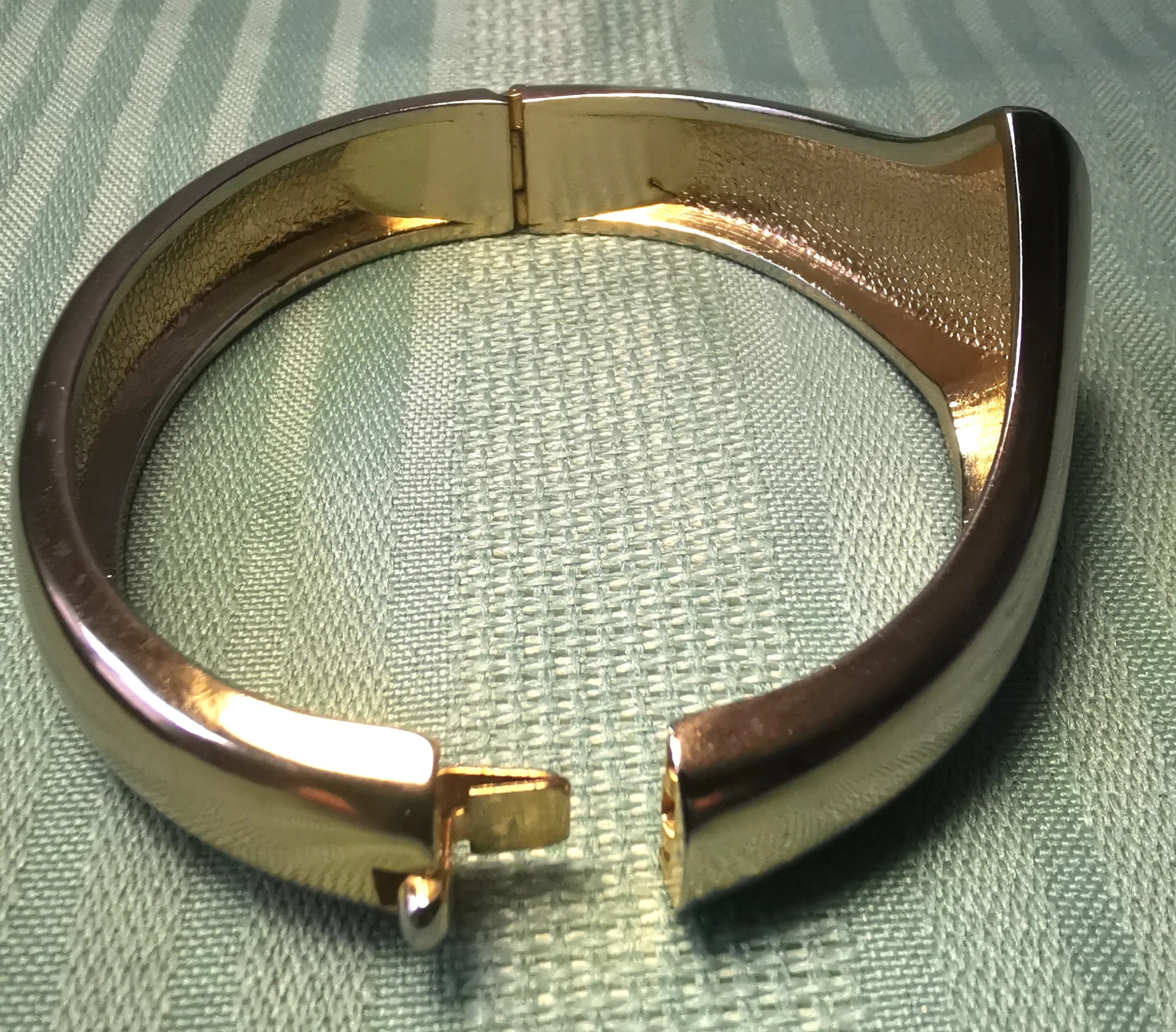 Retro Silver & Gold Tone Hinged Bracelet Vintage Statement Jewel image indicator(8)