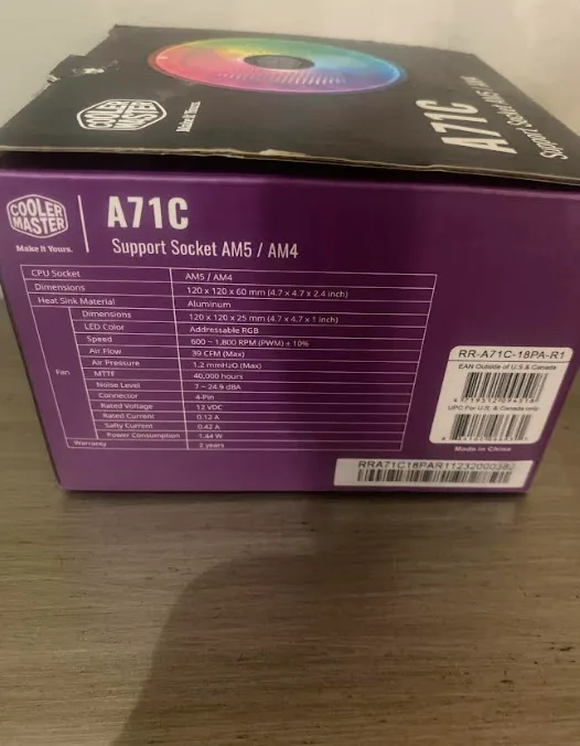 Cooler Master A71C ARGB CPU Cooler- Support Socket AM5/AM4 image indicator(3)