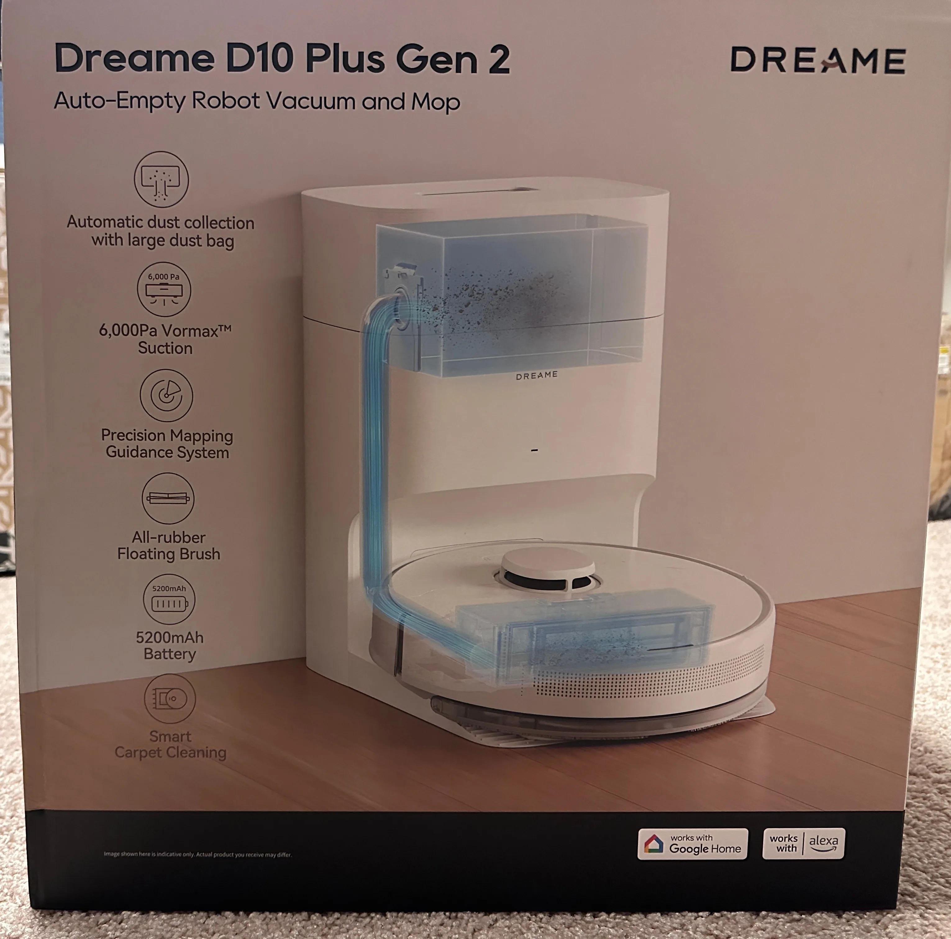 DREAME D10+ Gen 2 Robot Vacuum and Mop Self Empty LIDAR Nav Wifi thumbnail