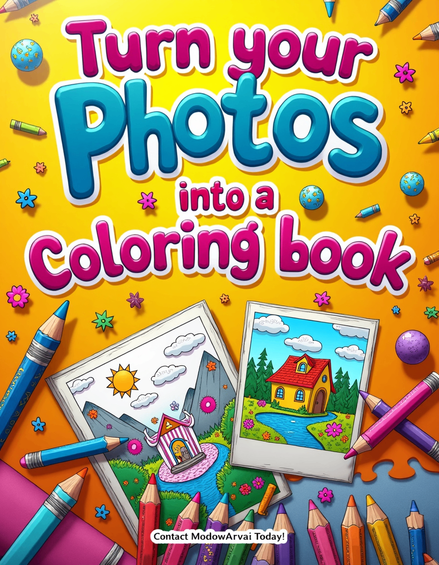 Turn your photos into a coloring book or PDF