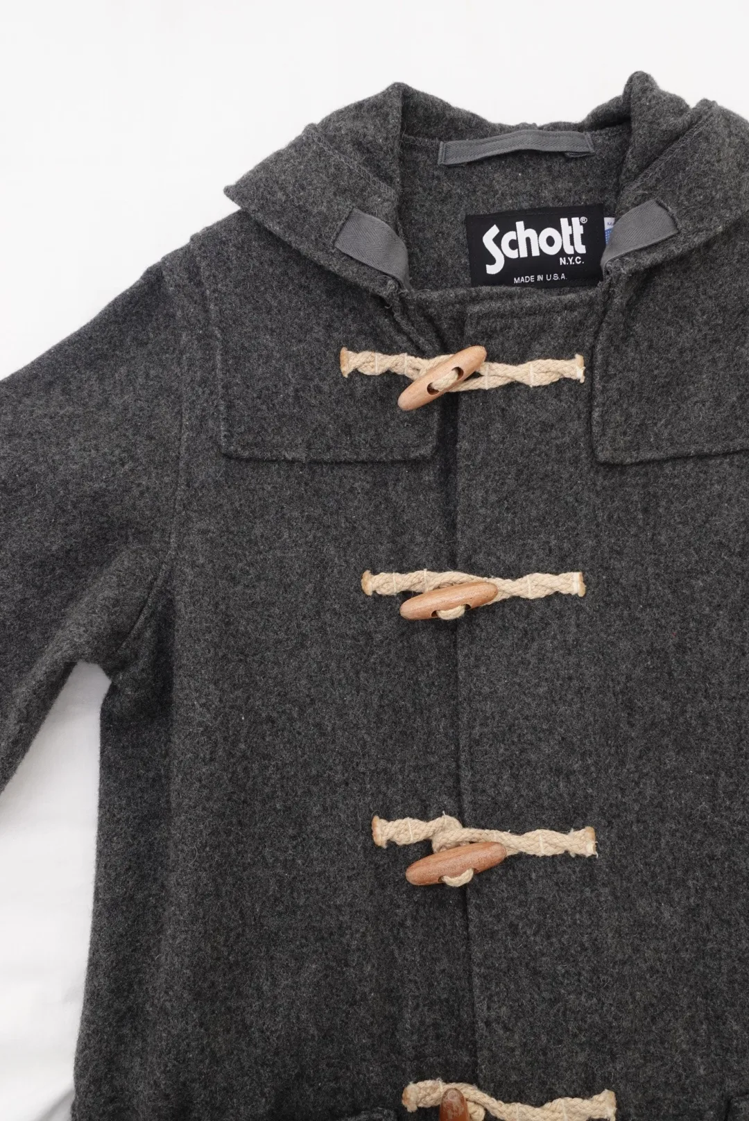 Schott Made in USA Duffle Coat Melton Wool Gray - Small image indicator(4)