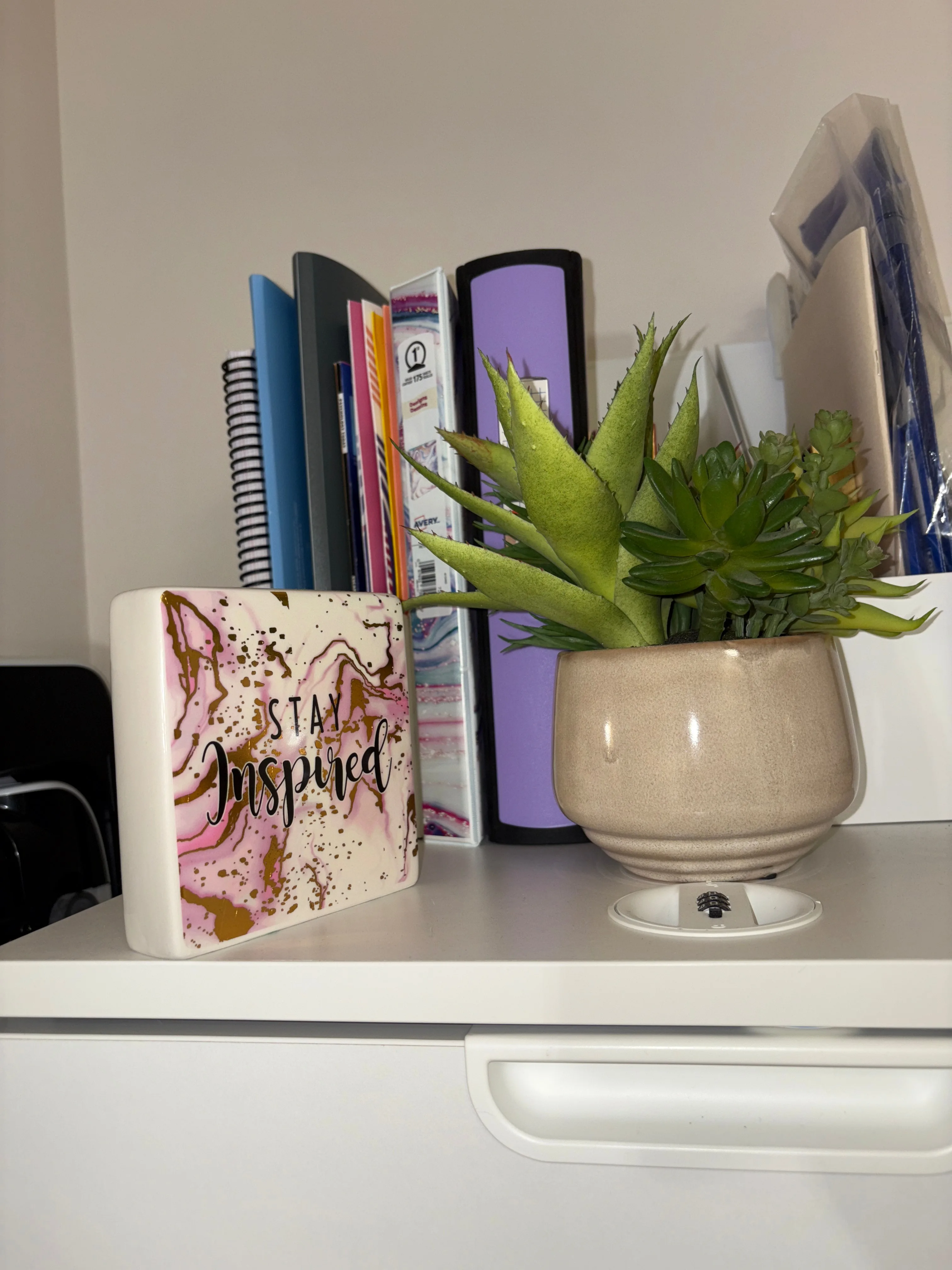 Office Decor - Stay Inspired Pink & Gold image indicator(2)