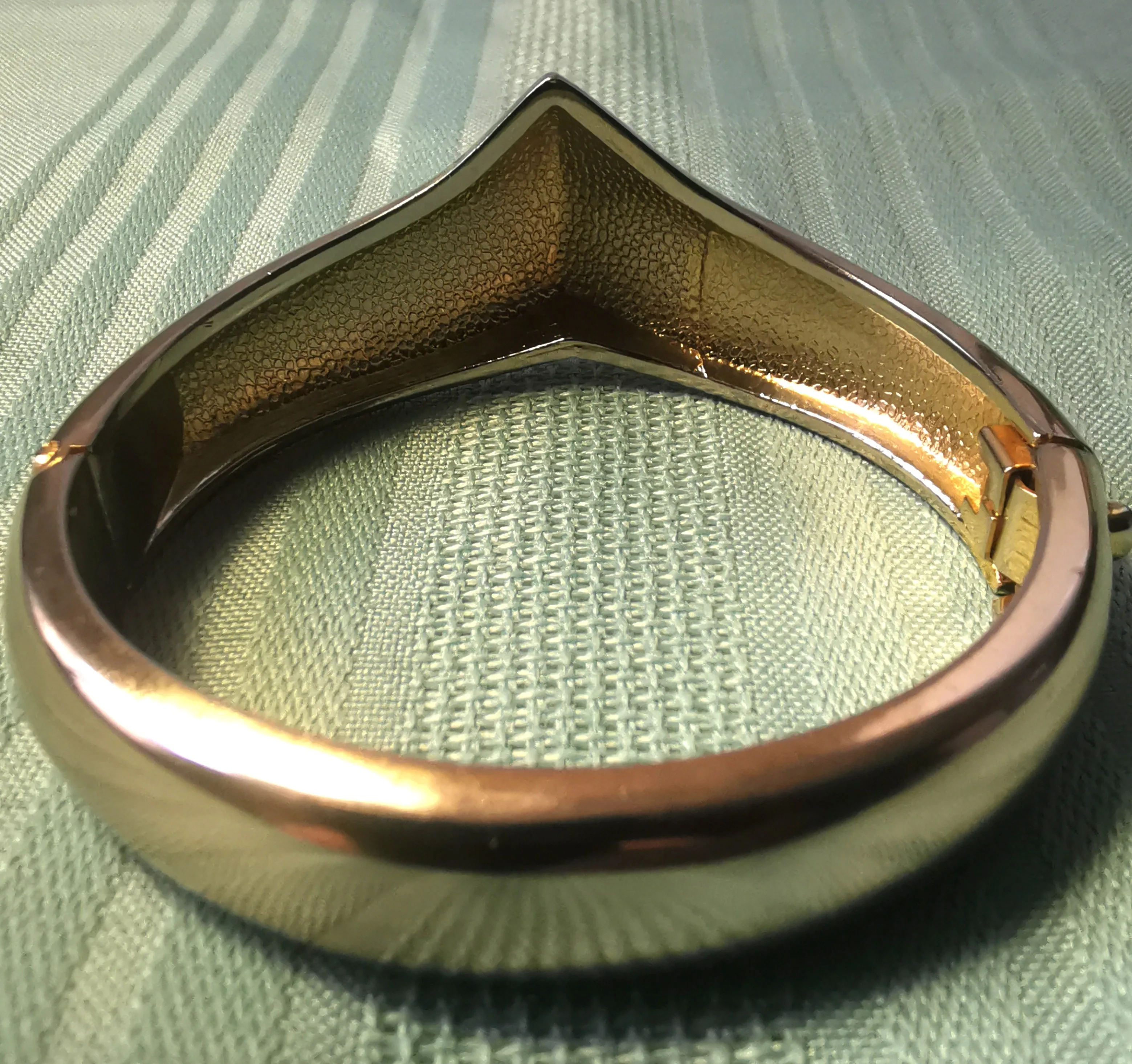 Retro Silver & Gold Tone Hinged Bracelet Vintage Statement Jewel image indicator(4)