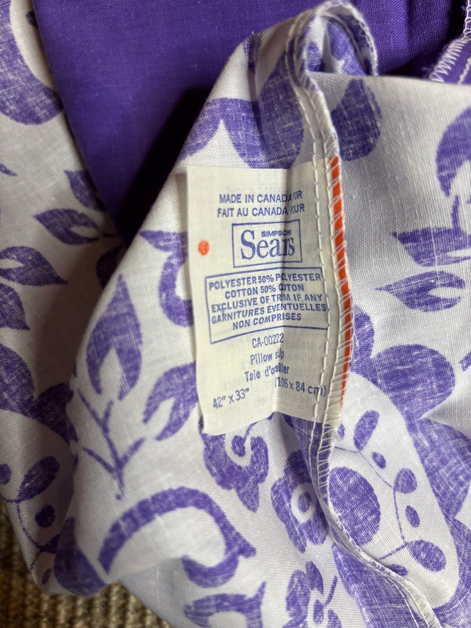 Sears Canada Purple Paisley Vintage Queen Size Pillowcases - photo 3