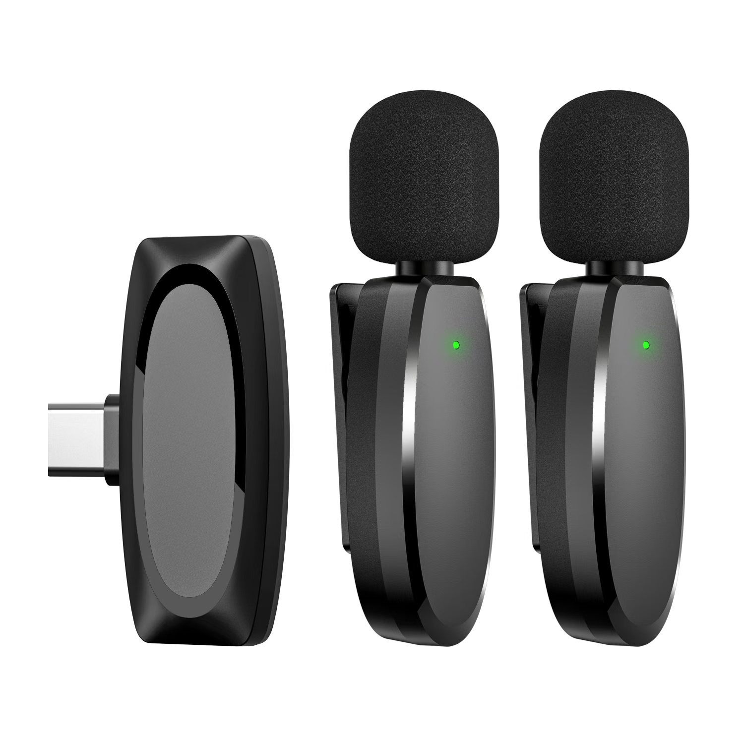 Wireless microphone with windscreen(USB C).
