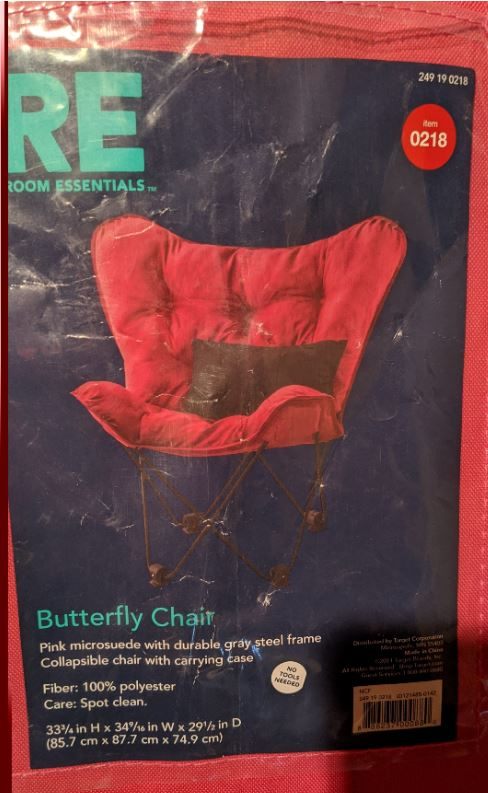 Butterfly Folding Chair (with Carrying Bag) + Ottoman