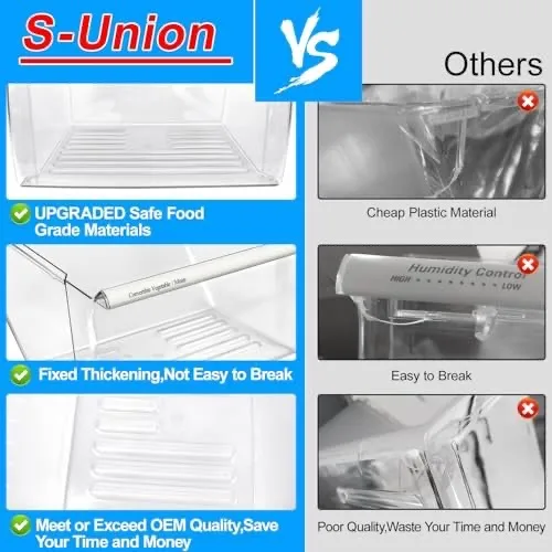 2 Pack 2188656 Fridge Crisper Drawer UPPER & 2188664 Bin LOWER image indicator(4)