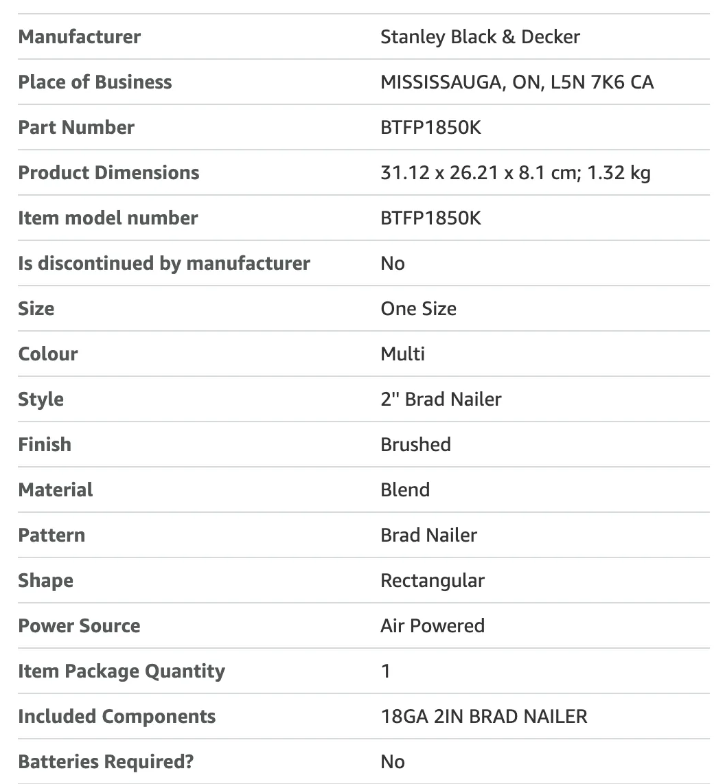 BRAND NEW - BOSTITCH Brad Nailer, 18 Gauge, Pneumatic, 2-Inch image indicator(4)