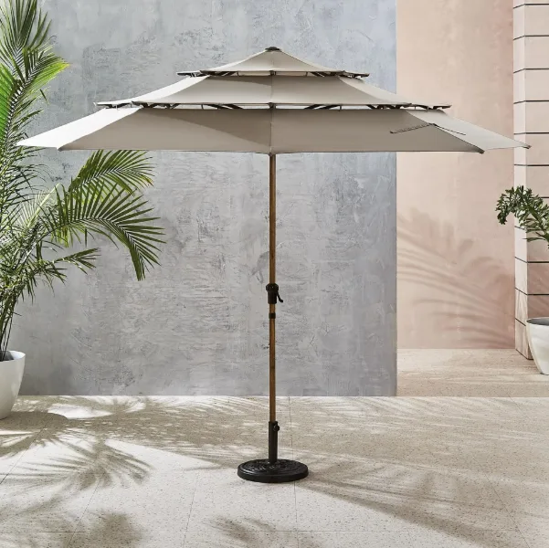 hometrends 10 ft. Round 3-Tier Market Umbrella thumbnail