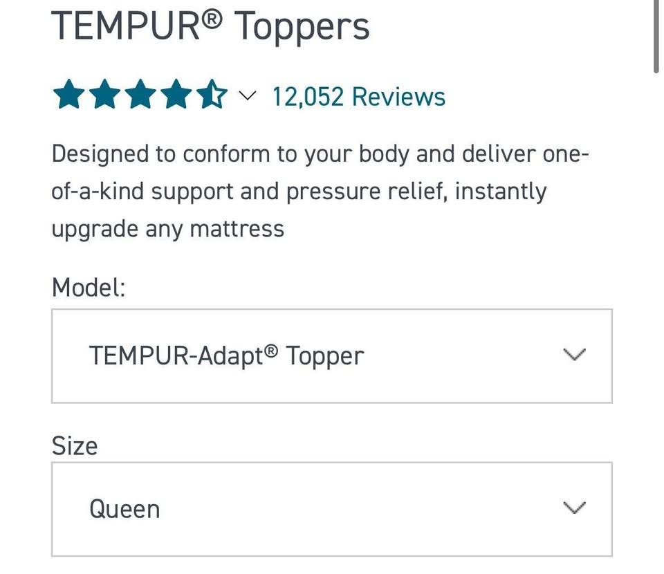 Tempur Adapt Topper (3 inch) Queen Size - photo 3
