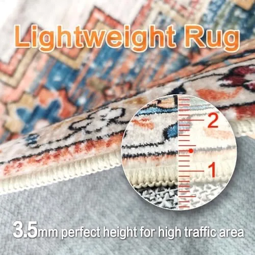 Aopota Washable Area Rug - 8x10, Low Pile, Distressed Boho image indicator(9)