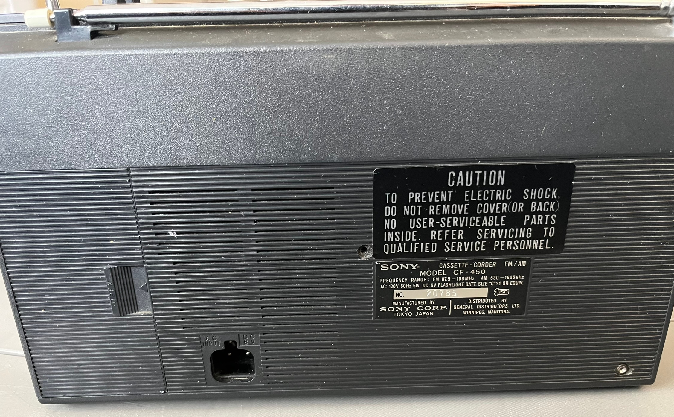 Vintage Sony Cassette-Corder CF-450 FM/AM Radio (As-Is) - photo 3