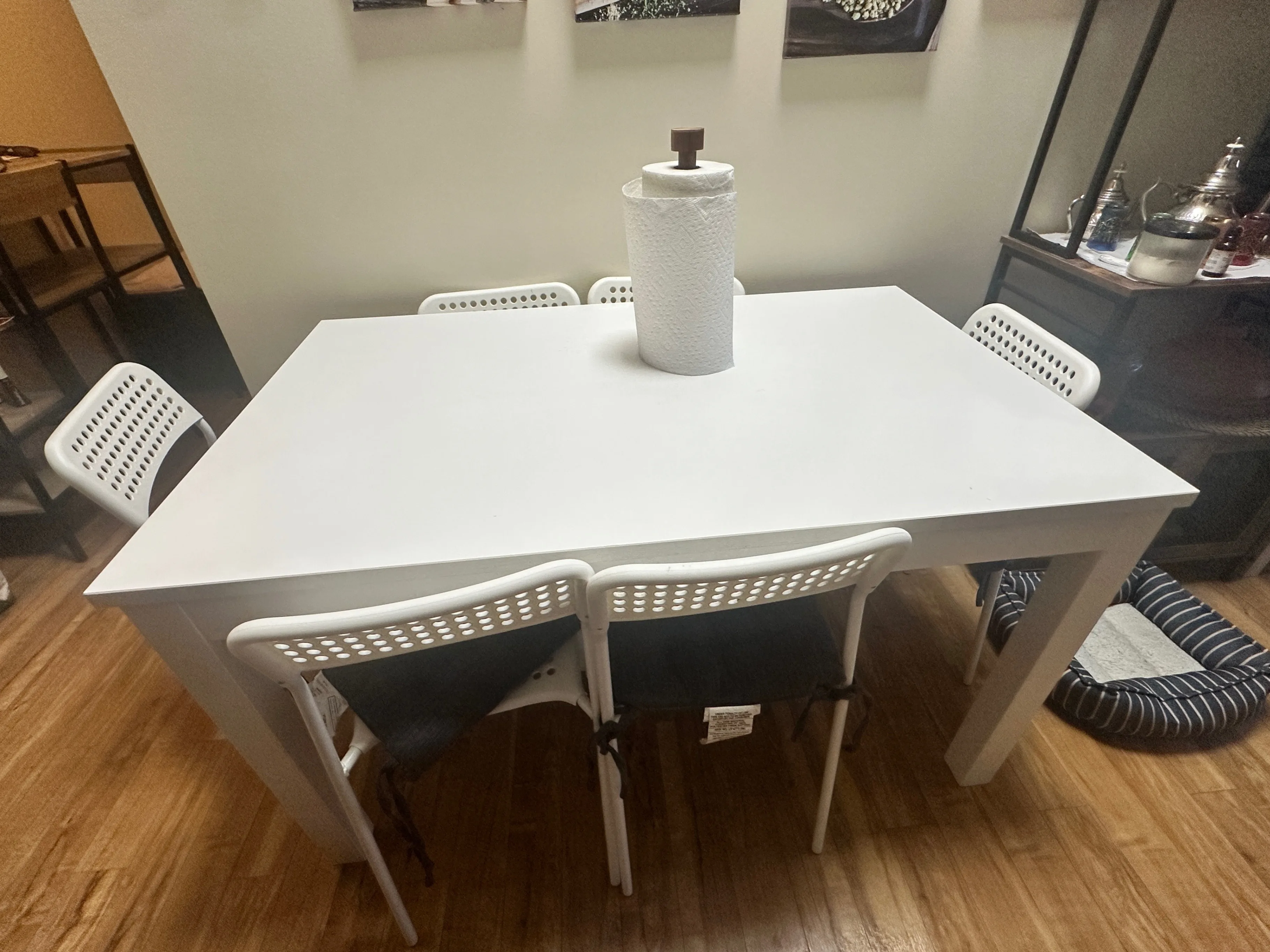 IKEA Laneberg Extendable Table & 6 ADDE Chairs – White thumbnail