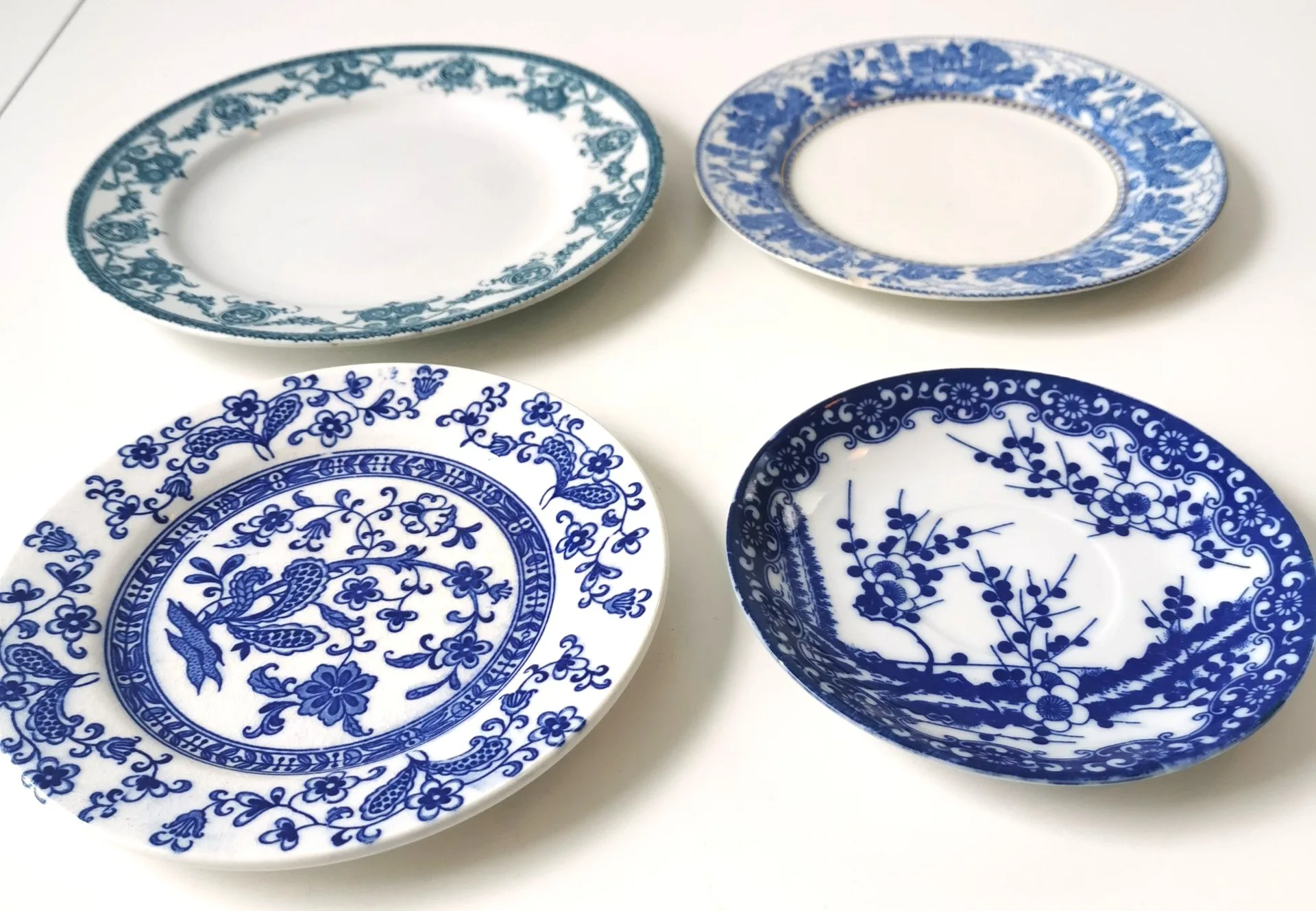 Collector Plates Four- Two Japanese, Two English Vintage image indicator(4)