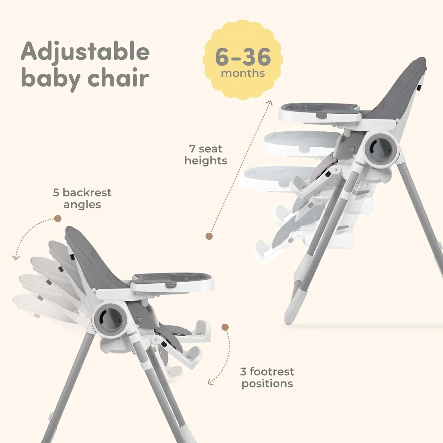 Sweety Fox Adjustable Baby High Chair image indicator(8)