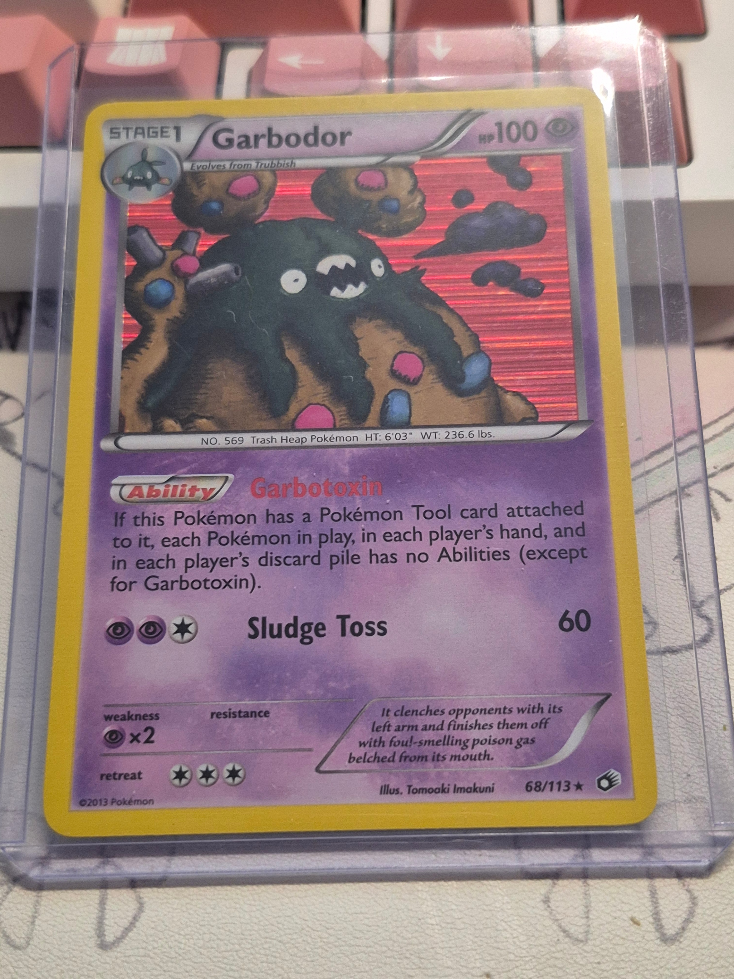 holo Garbodor 68/113  great condition pokemon card