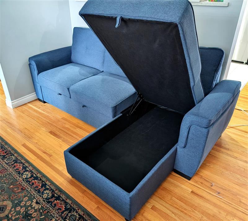 Next to New 89" 2-Piece Fabric Sleeper Sectional w Chaise - photo 2