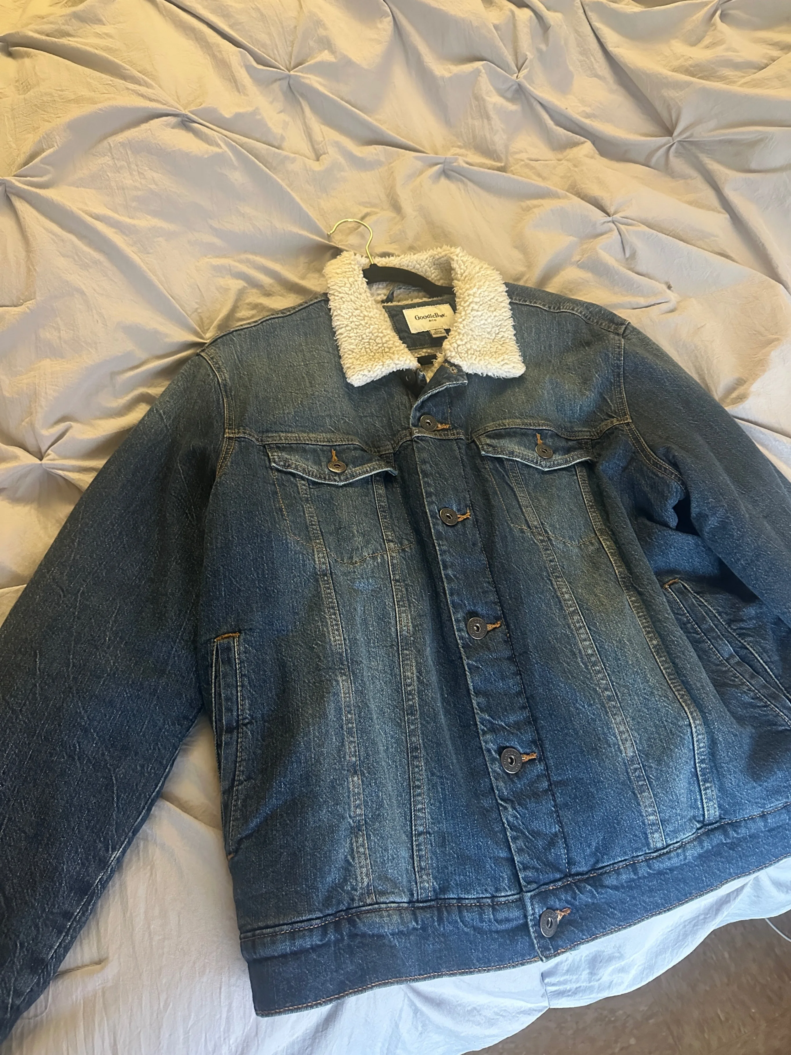 Goodfellow & Co Sherpa Lined Denim Jacket – Men’s Size X-Large thumbnail