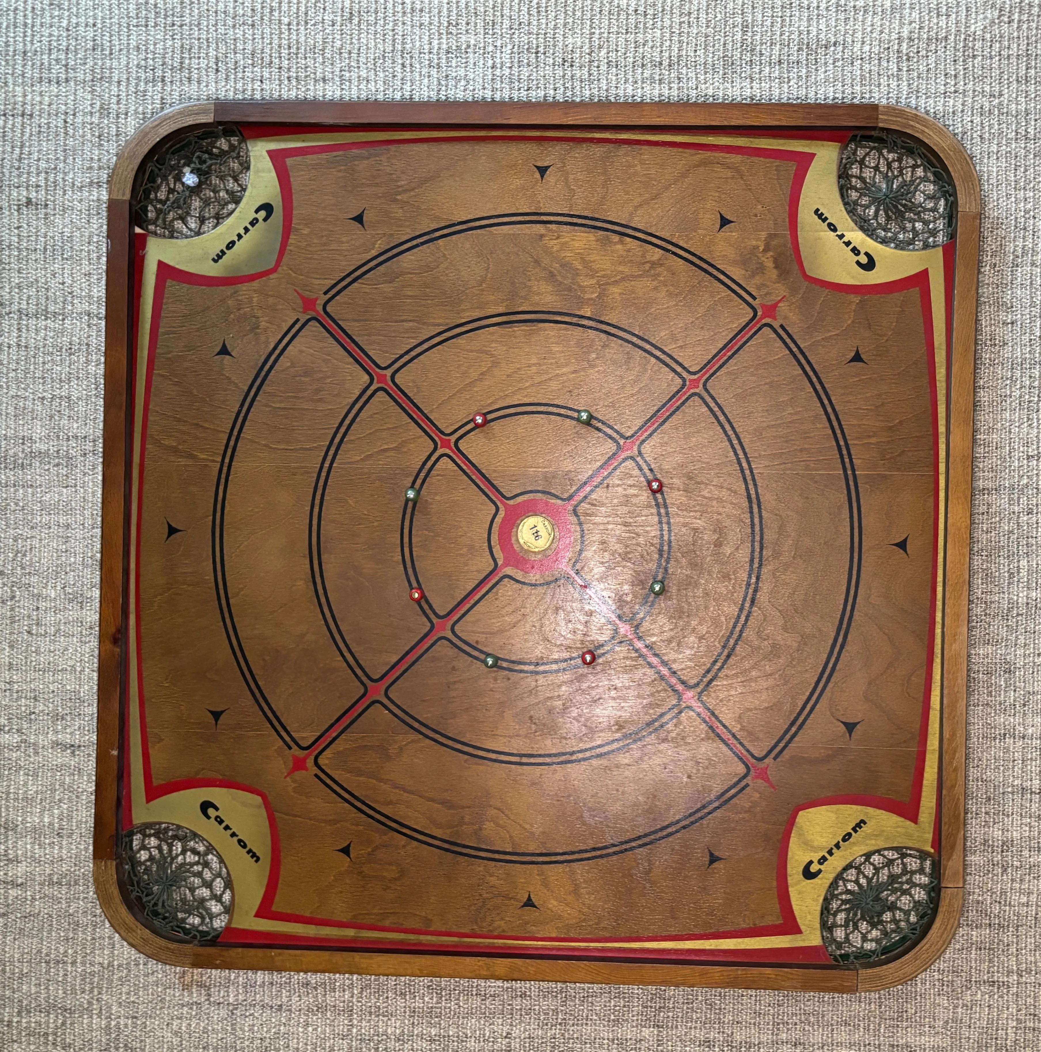 Vintage Carrom Tabletop Game Board image indicator(4)