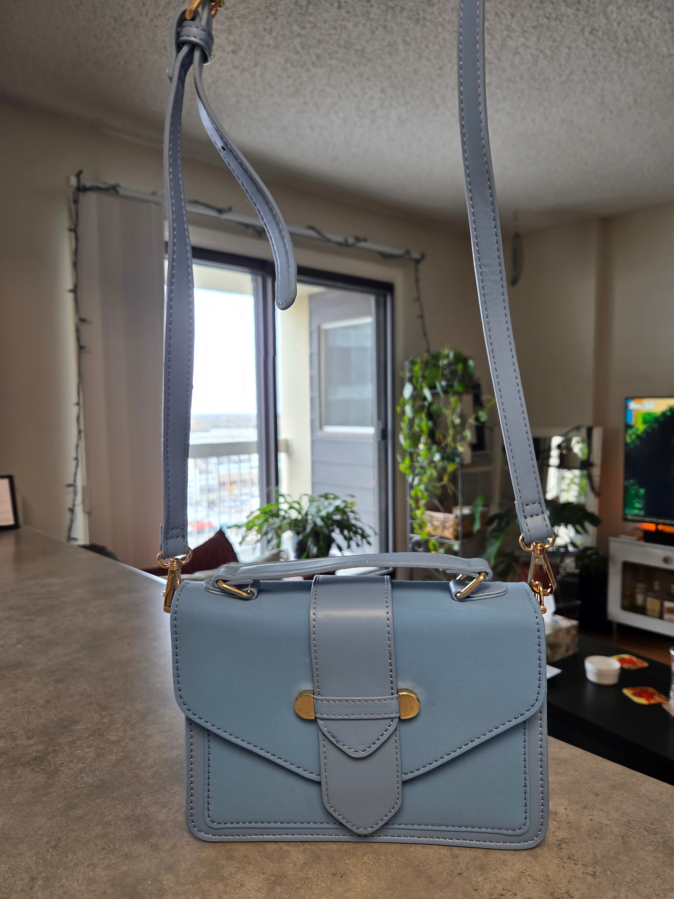 Light Blue Flap Purse and/or Shoulder Bag with Removable Strap 🥕 - photo 5