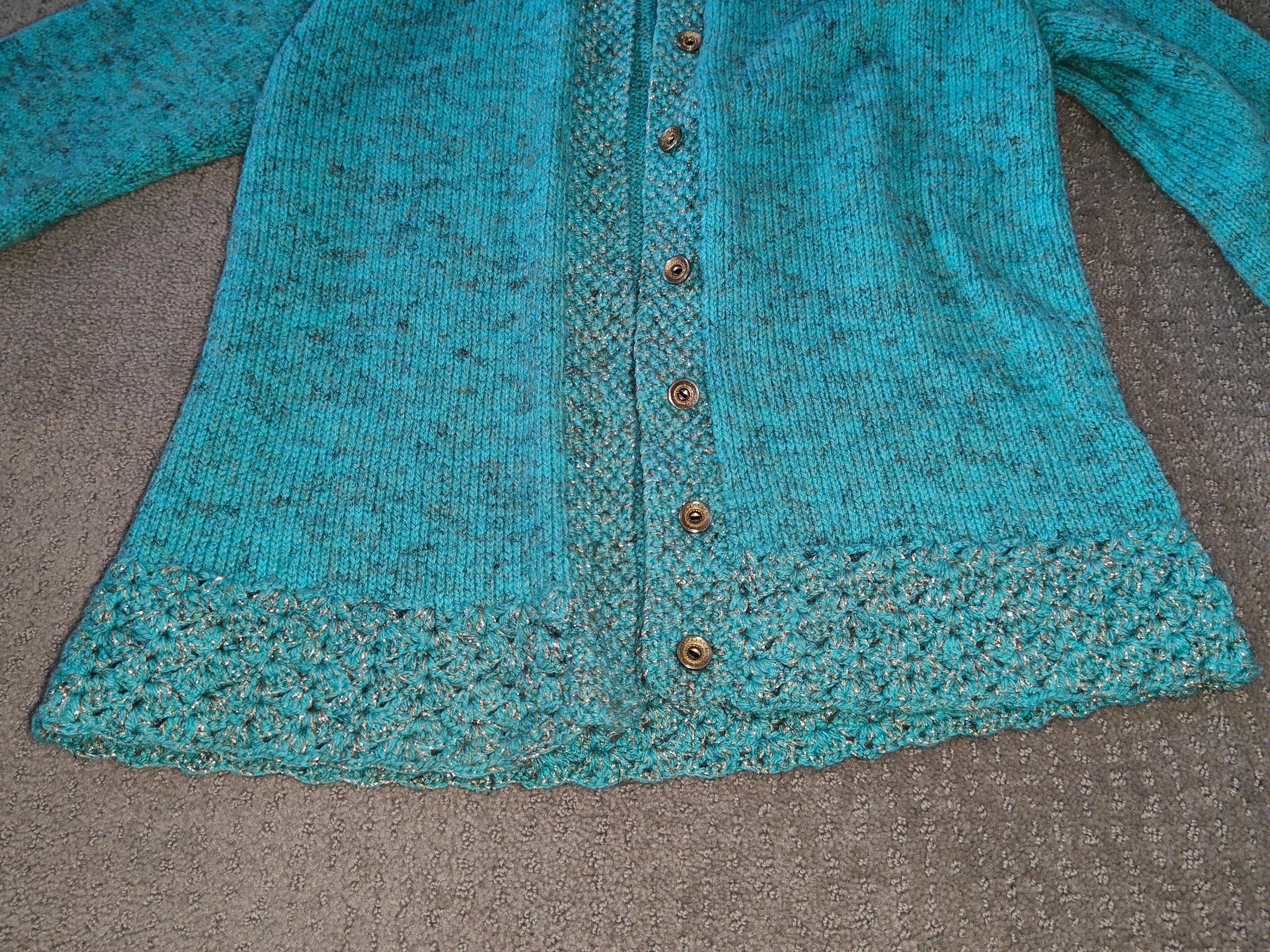 Women Vintage Long Sleeve Button-up Knit Sweater & Skirt - Small - photo 4