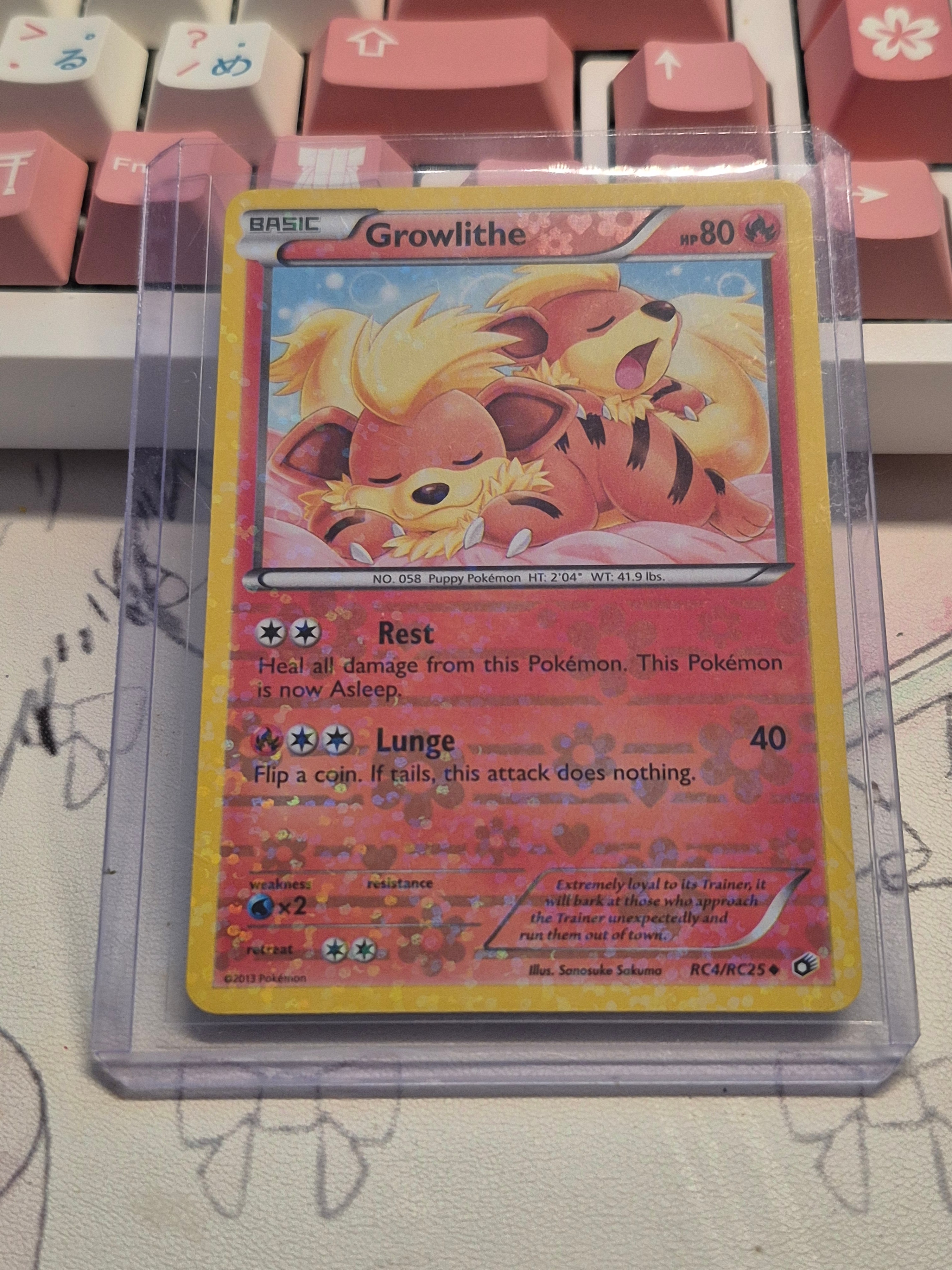 holo Growlithe RC4/RC25 great condition pokemon card