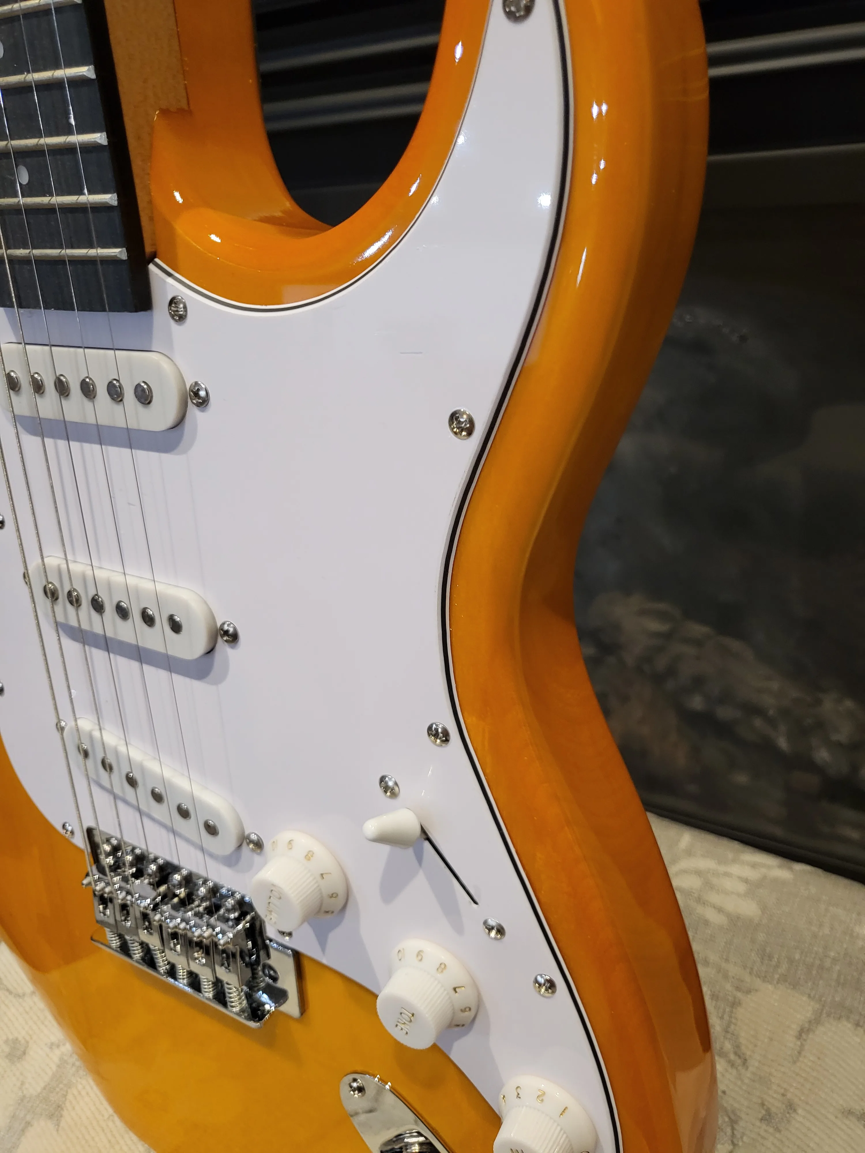 Orange Electric Guitar Solid Body Beginner for Adults/Students image indicator(5)