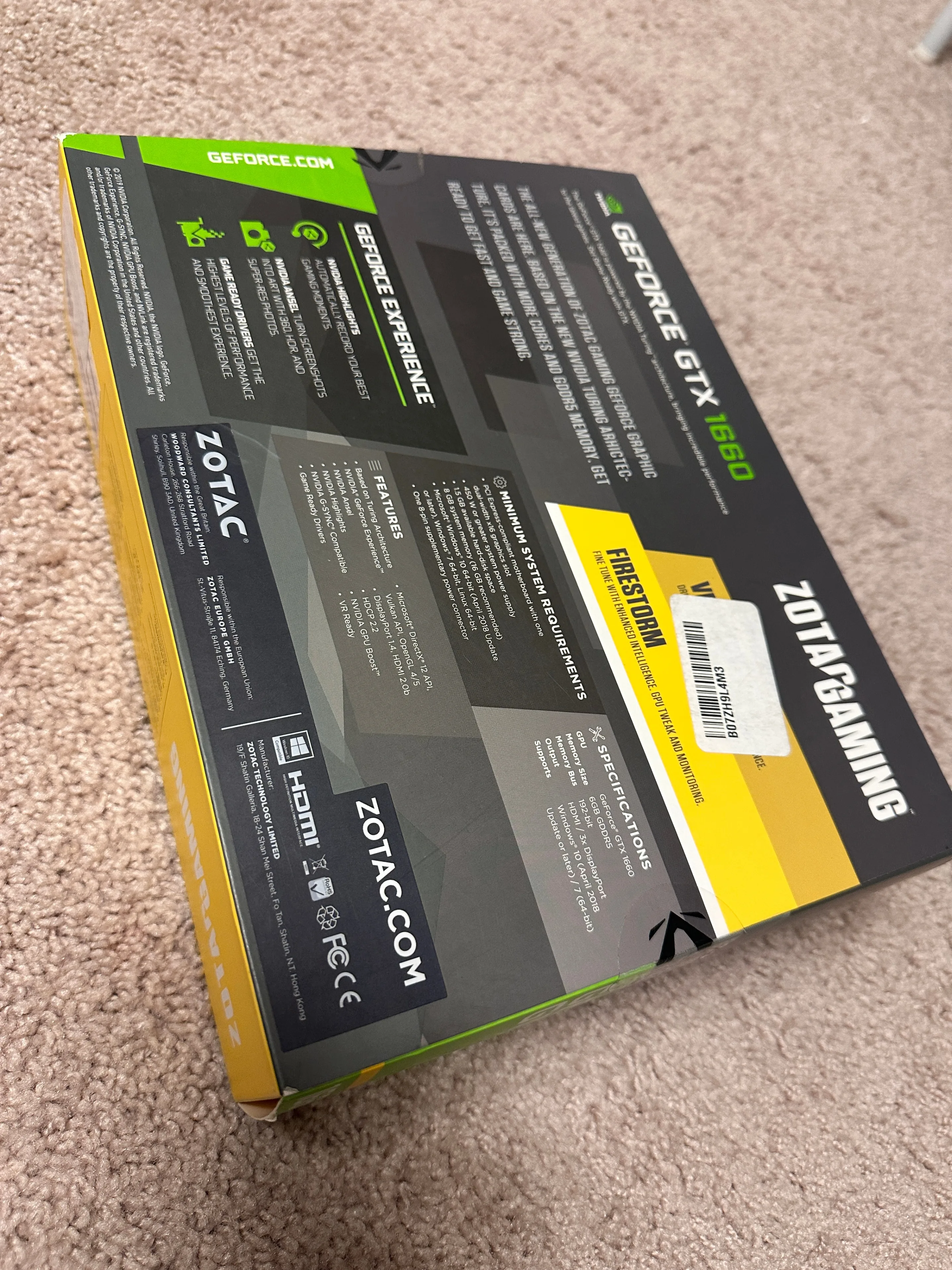 ZOTAC GeForce GTX 1660 6GB GDDR5 192-bit ZT-T16600K-10M | NEW thumbnail