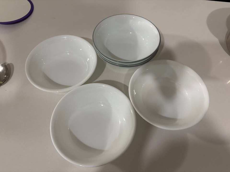 Sale -Corelle 6pc  Glass  Bowl Set, Chip Resistant White