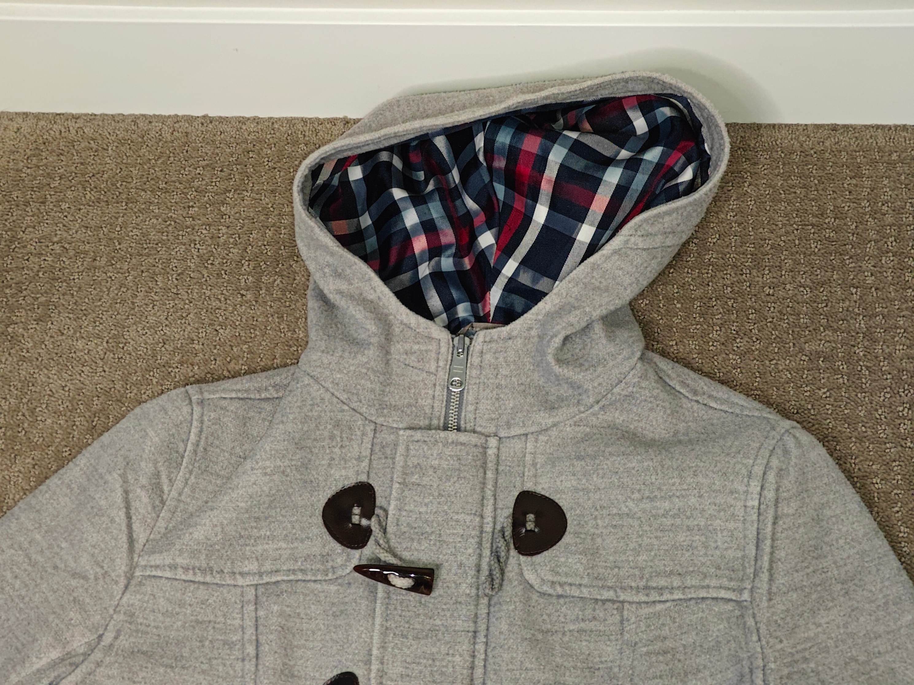Kersh Women Grey Hooded Duffle Coat / Peacoat Jacket - Medium - photo 3