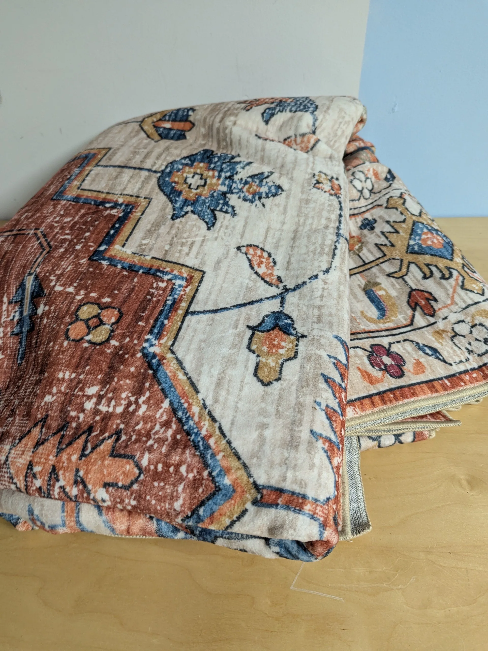 Aopota Washable Area Rug - 8x10, Low Pile, Distressed Boho image indicator(4)