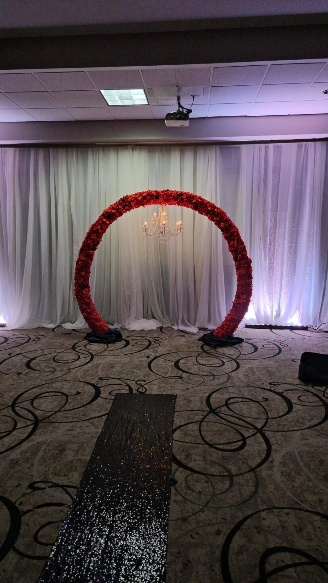 Blossom Red Artificial Floral Backdrop for Party image indicator(7)