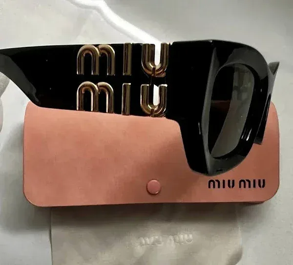 Miu Miu 09WS 1AB5S0 Black Gray Cat-Eye Women's Sunglasses 53mm image indicator(5)