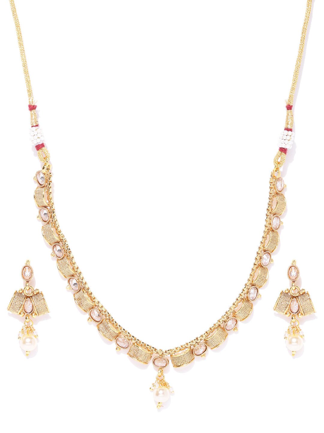 Premium Kundan Pearls Beads Gold Plated Jewellery Set for Women - photo 3