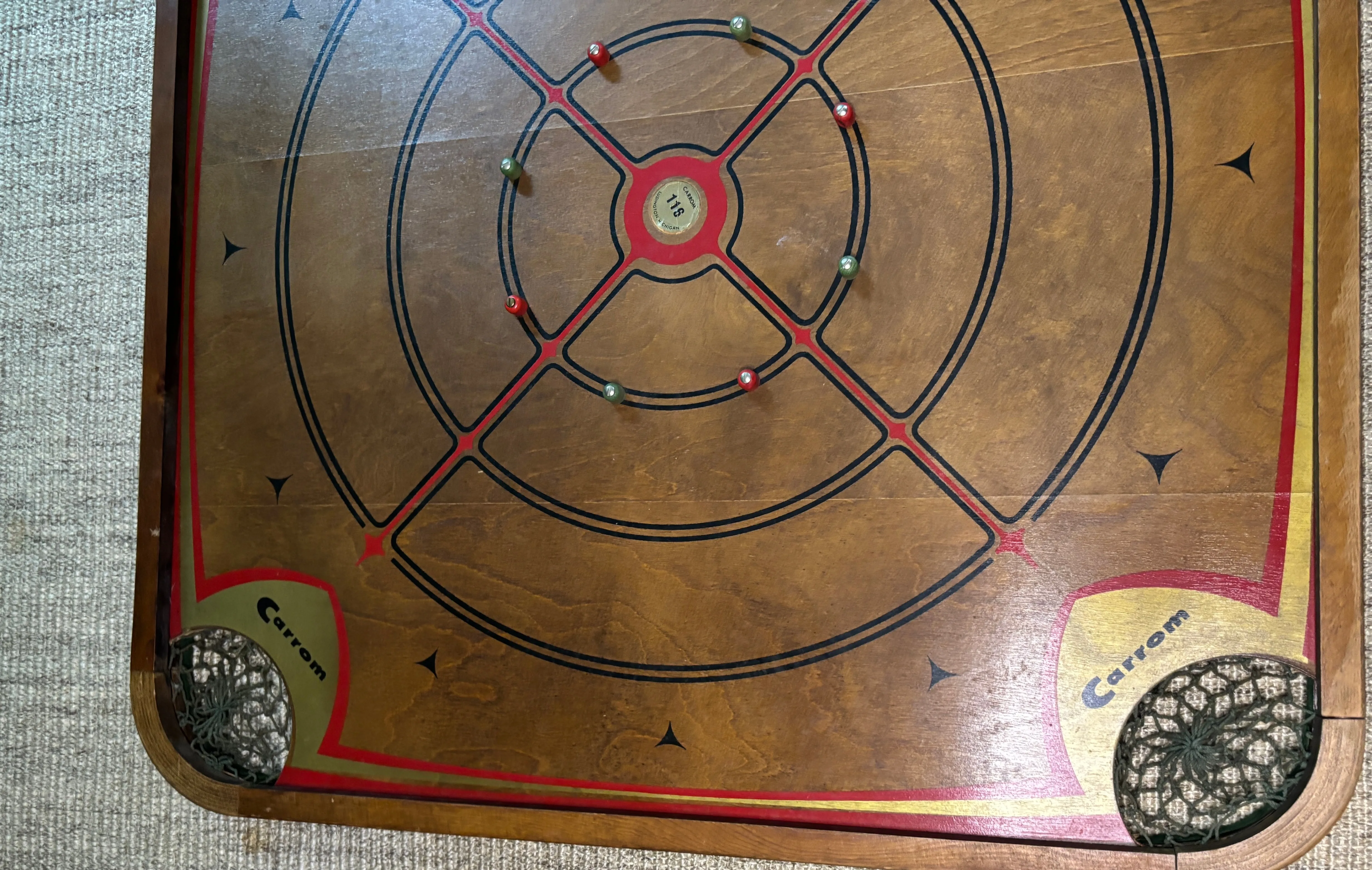 Vintage Carrom Tabletop Game Board image indicator(5)