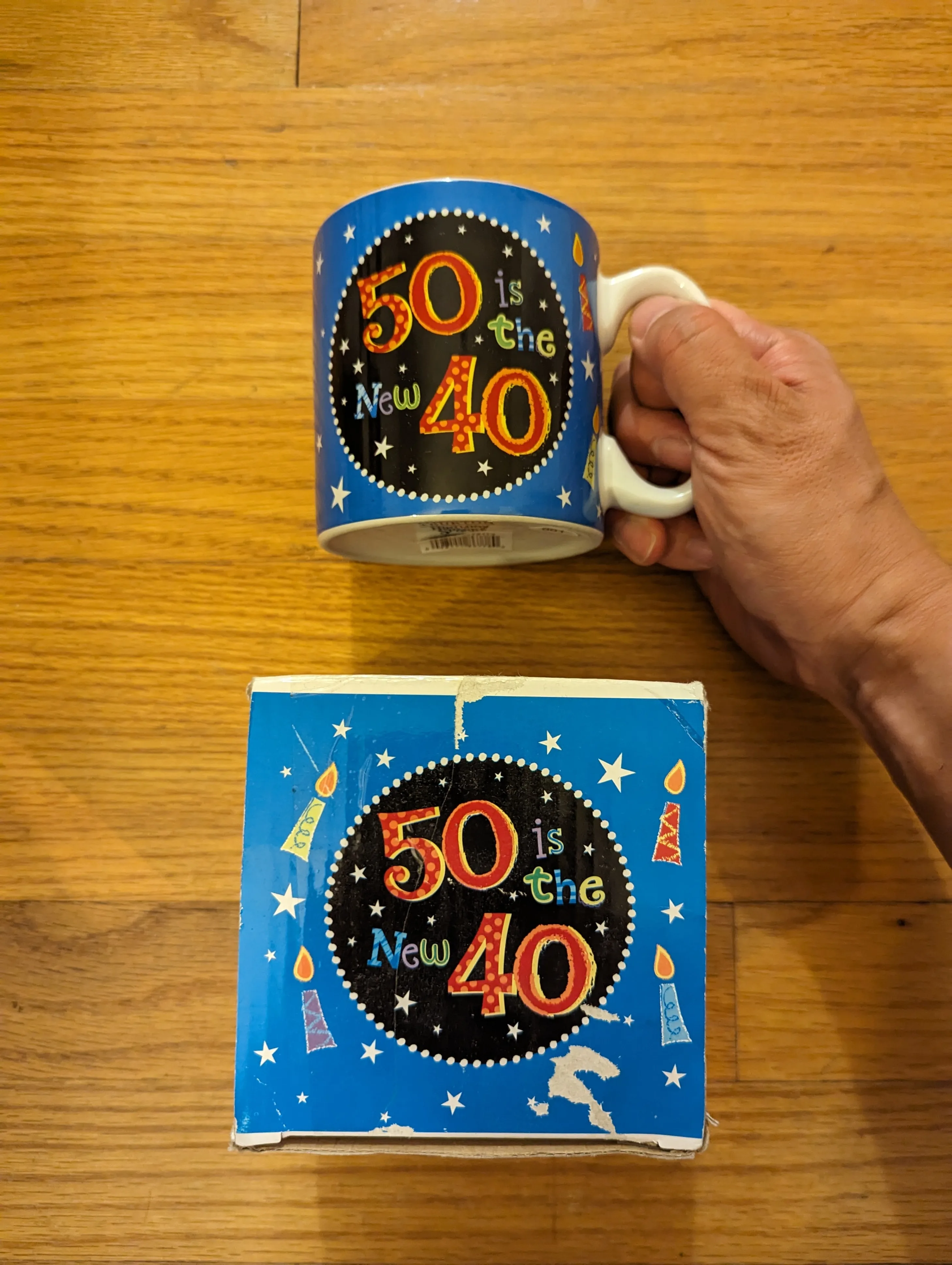 "50 is the new 40" ceramic mug; BRAND NEW in BOX image indicator(2)