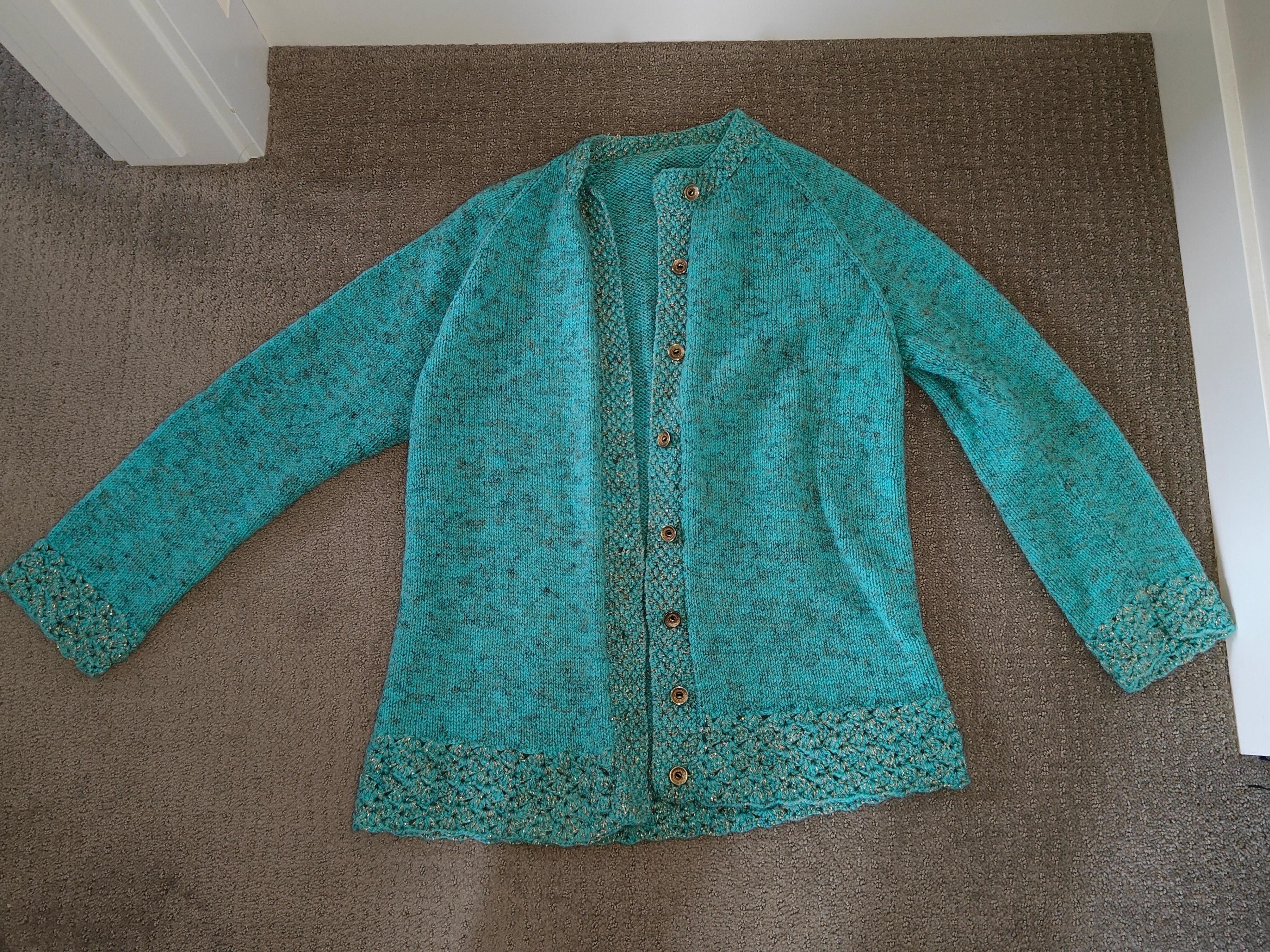 Women Vintage Long Sleeve Button-up Knit Sweater & Skirt - Small - photo 2
