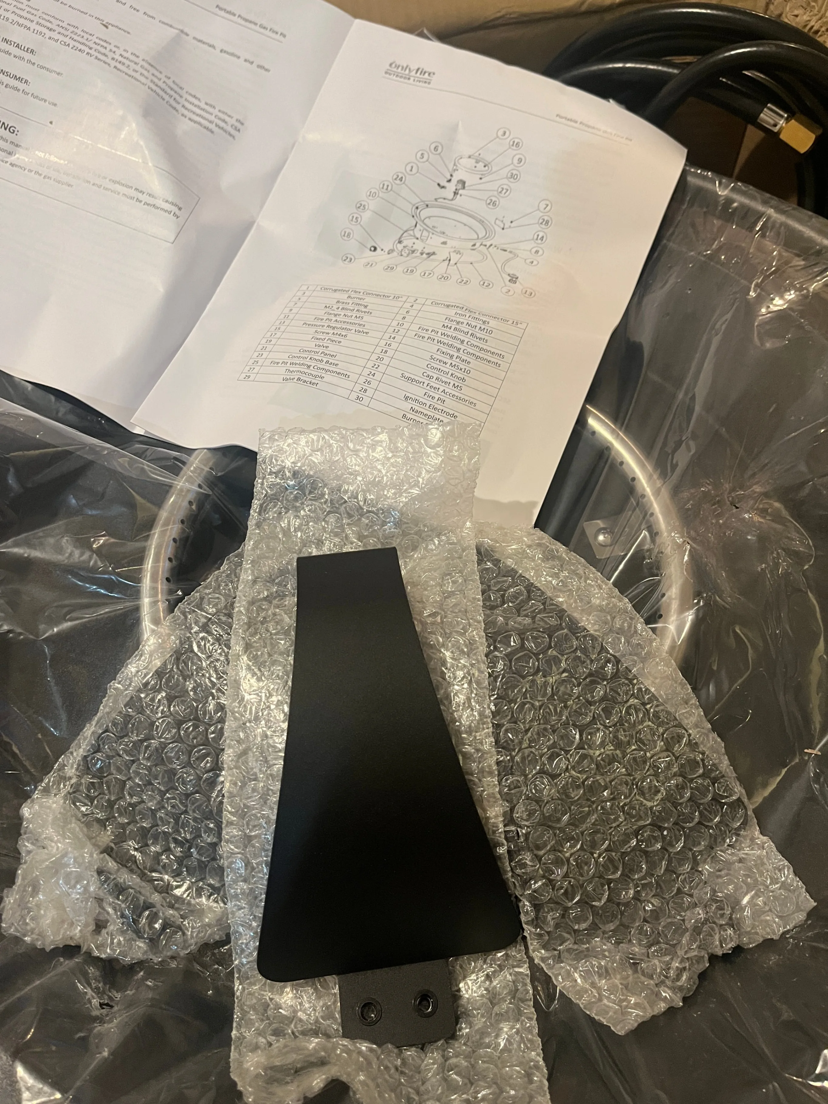 🔥 22" Portable Propane Fire Pit with Hose & Lava Rocks image indicator(9)