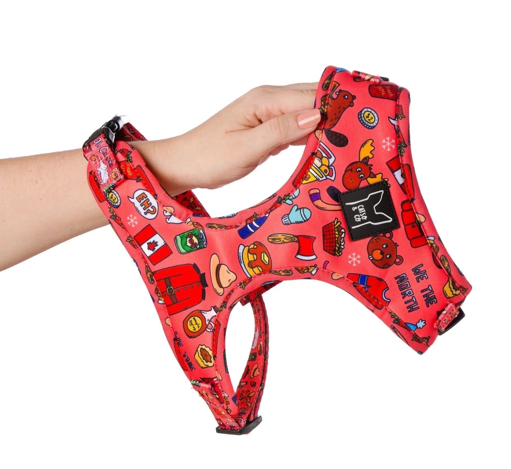 NWT All Things Canadian Print Dog Harness & Poop Bag Holder Set - photo 3
