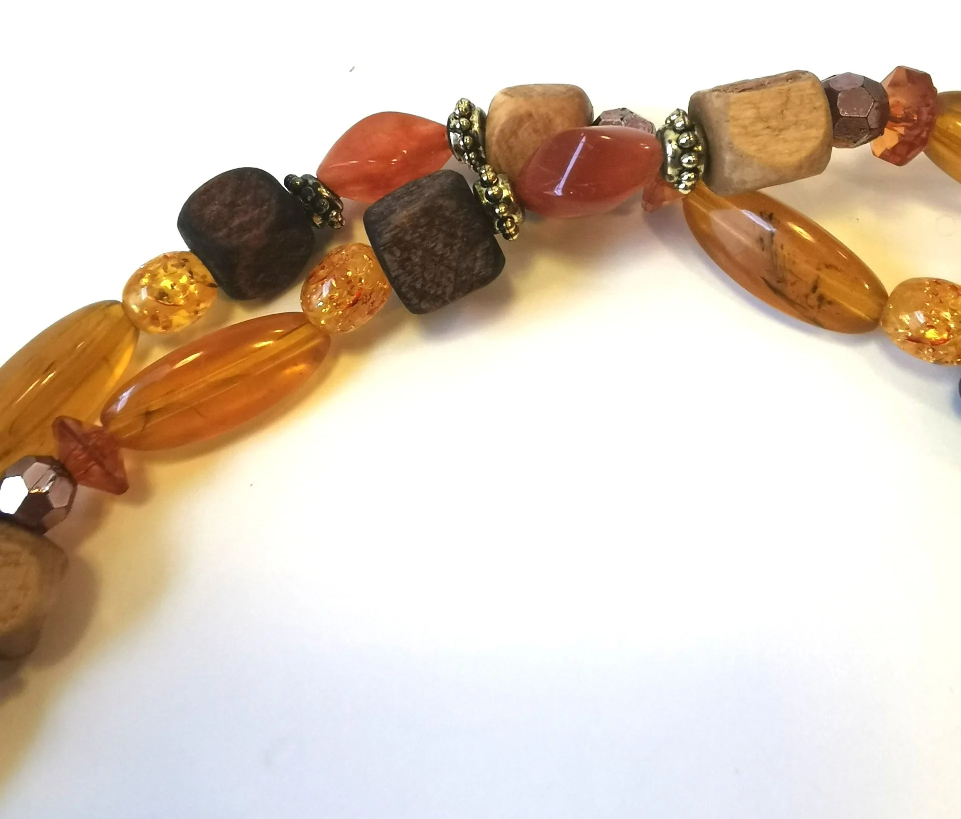 Necklace Amber Wooden Beaded Long 28 inches Vintage image indicator(4)