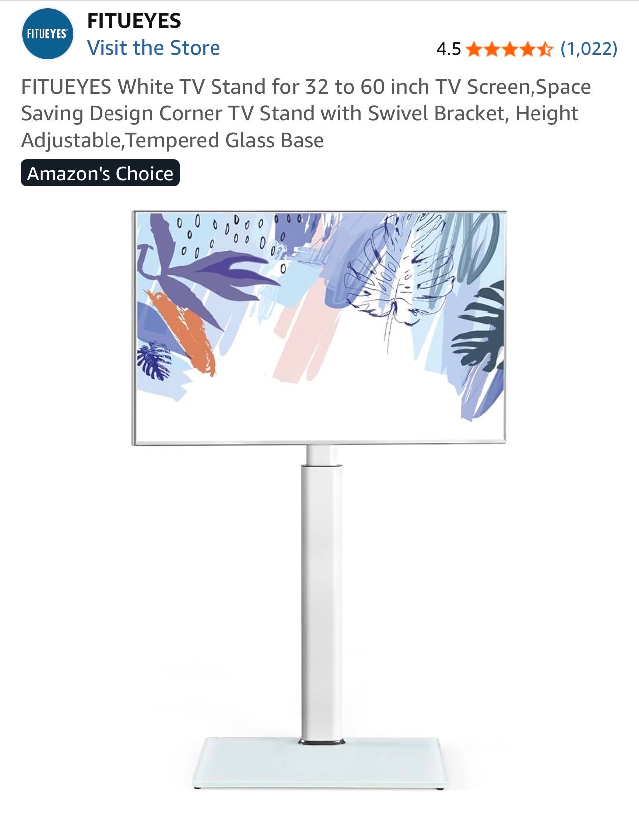 MOVE-OUT SALE - FITUEYES White TV Stand (32″–60″) - photo 3
