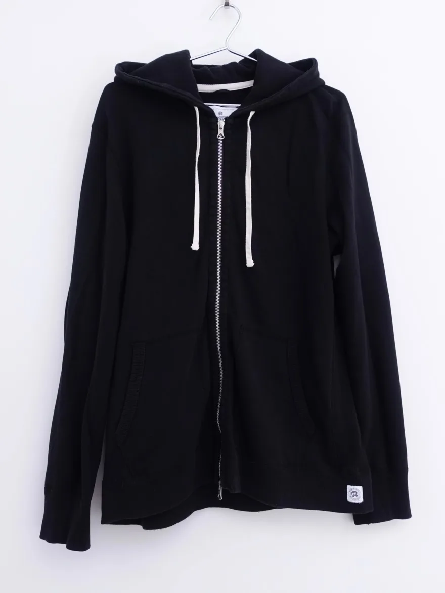 Reigning Champ Black Classic Terry Full Zip Hoodie - L thumbnail