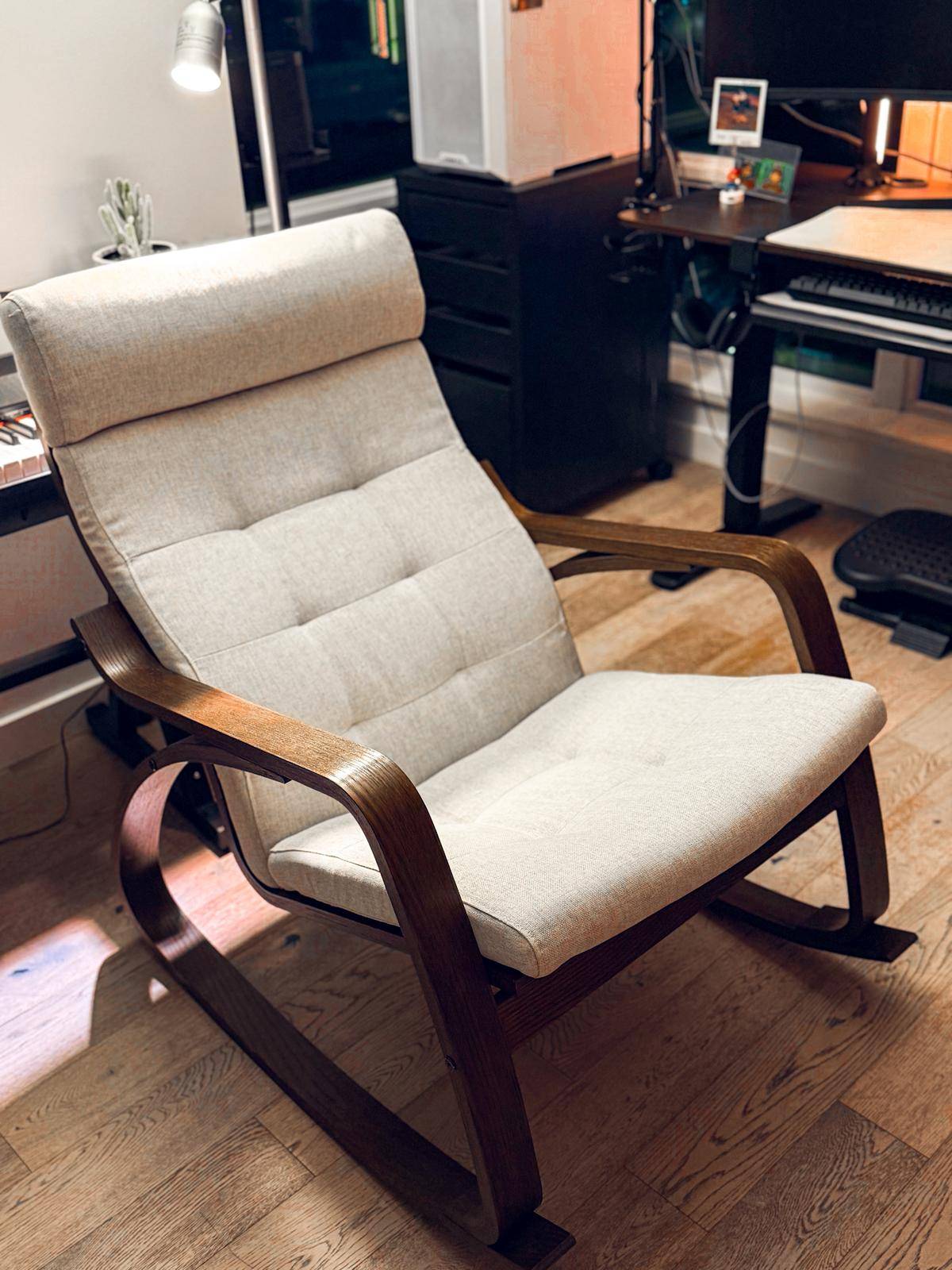 IKEA POÄNG Rocking Chair – Brown / Gunnared Beige