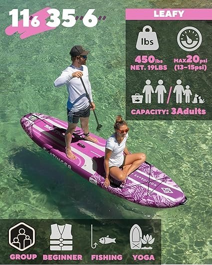 NEW 11'6" Paddle Board Ultra Stable for 2+1 People Full Kit - photo 3