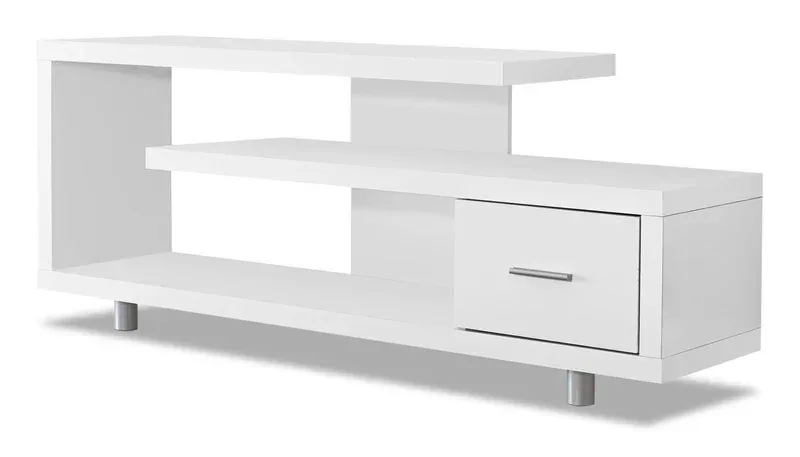 Modern TV Stand with Storage and Cable Management - White image indicator(3)