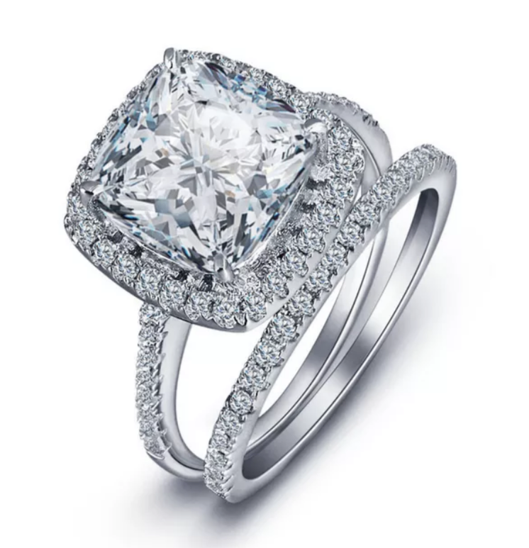 Stainless Steel Wedding Ring Set for Women Sizes 6 to 10