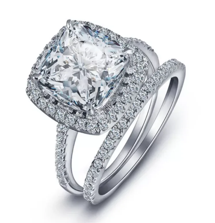 Stainless Steel Wedding Ring Set for Women Sizes 6 to 10