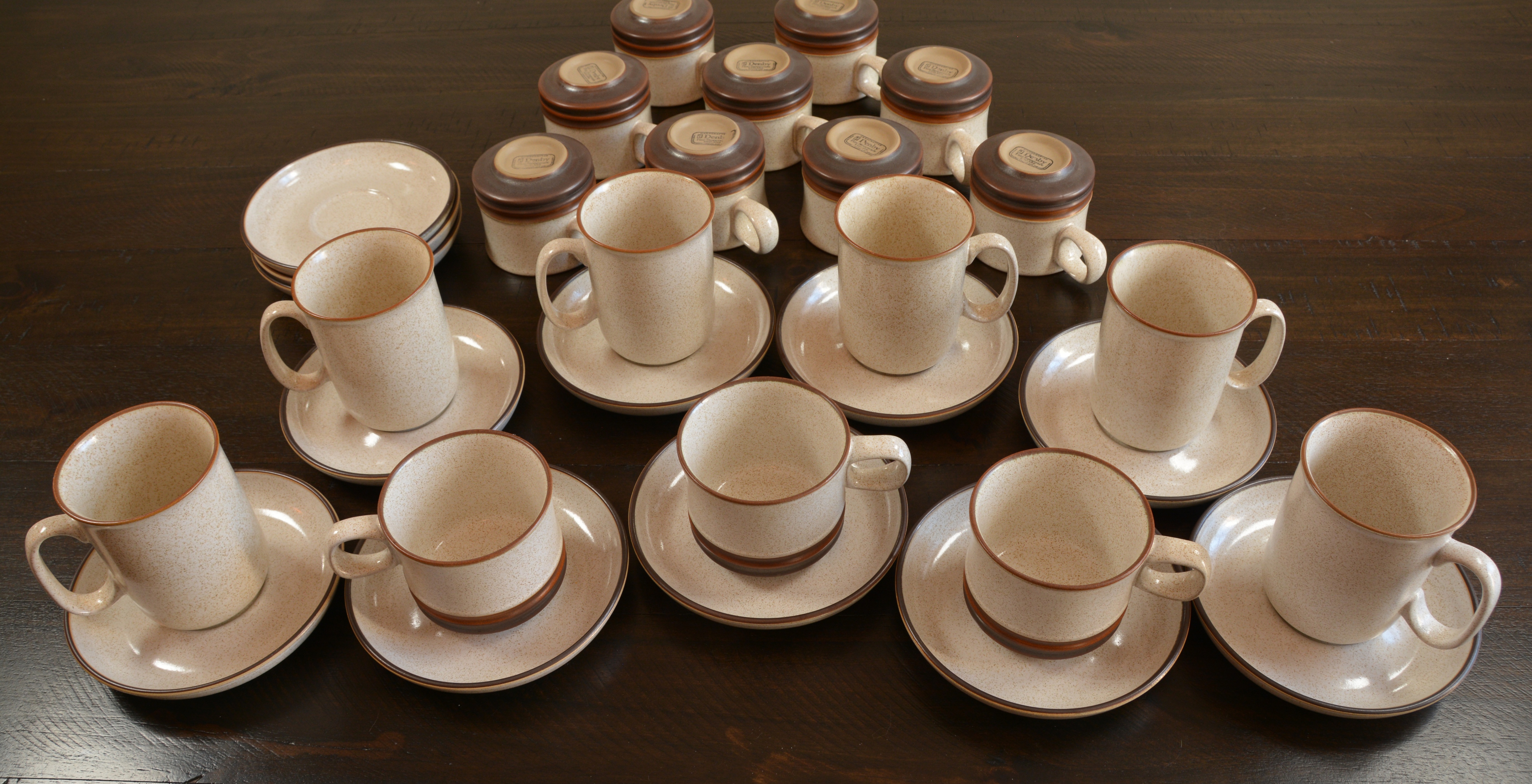 Denby - Potters Wheel Parchment Stoneware - Tea Cups-Coffee Mugs